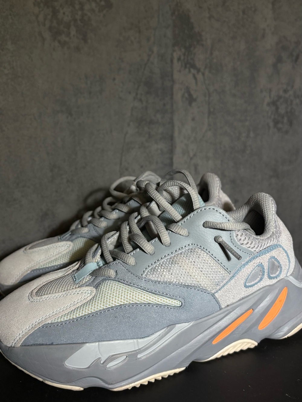 Yeezy Wave Runner 700 Light Gray with Orange Accents
